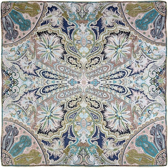 Wyoming Traders Wild Rag Sage White Paisley 100% Silk Western Scarf 34.5" - Picture 1 of 2